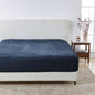 Solid Plush Fitted Sheet - Velvet Luxe Collection - Denim Blue - Bed Sheets