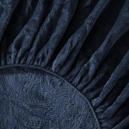 Solid Plush Fitted Sheet - Velvet Luxe Collection - - Bed Sheets
