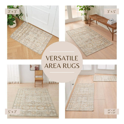 Medallion Machine Washable Accent Rug 2' x 3' - Nava Collection - - Rugs