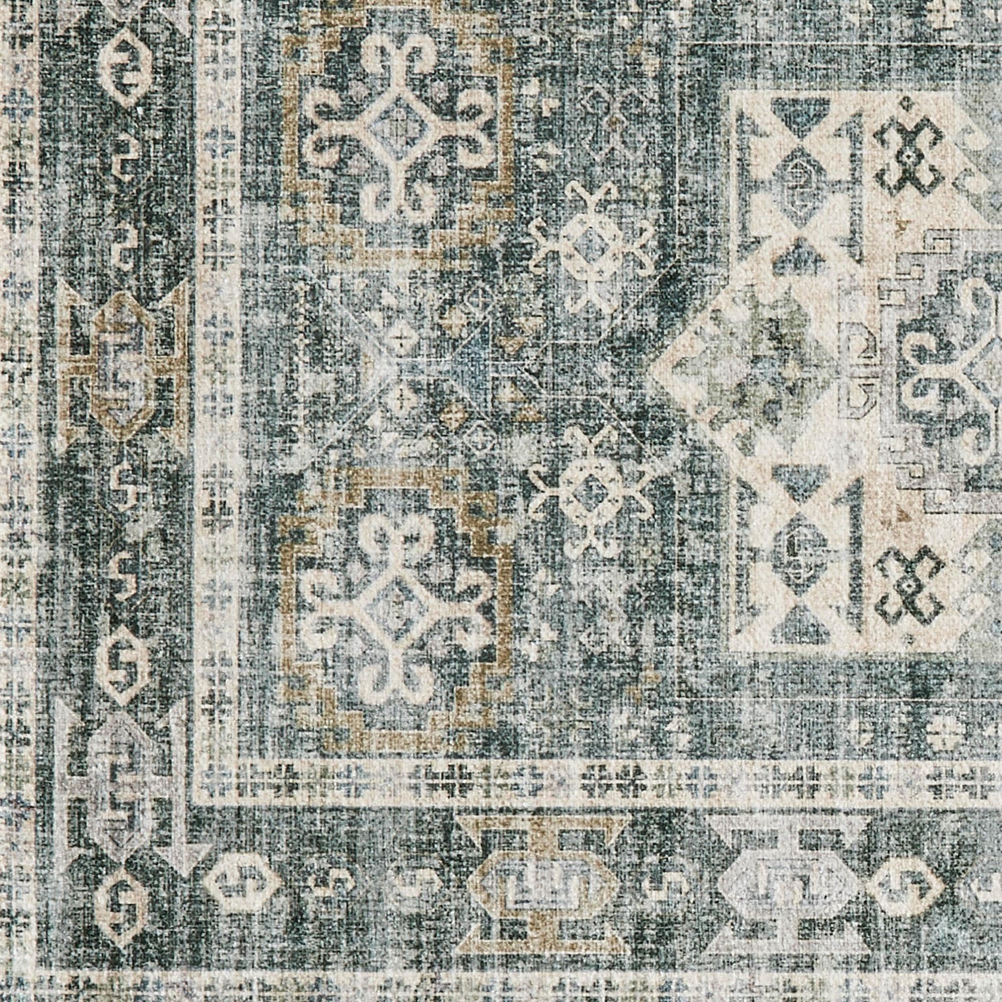 Medallion Machine Washable Accent Area Rug 3' x 5' - Nava Collection - - Rugs