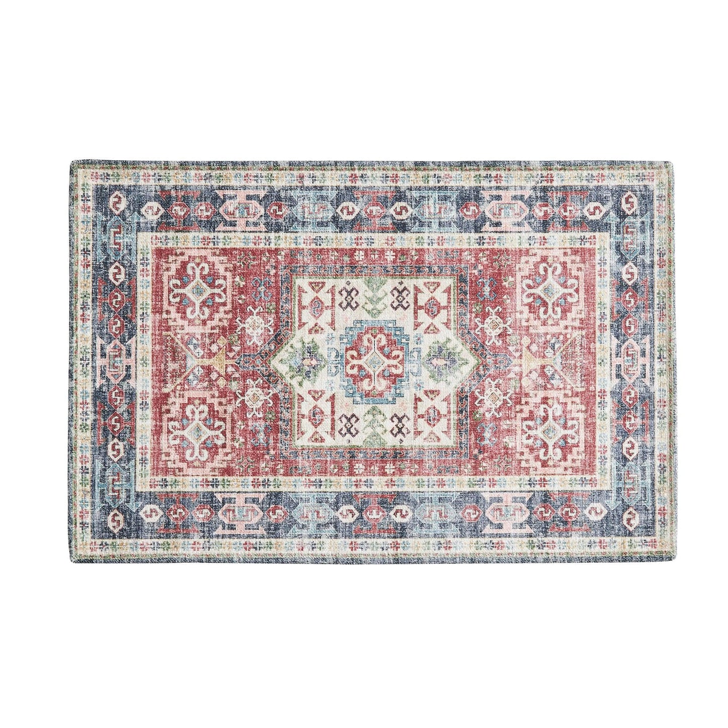Medallion Machine Washable Accent Area Rug 3' x 5' - Nava Collection - - Rugs