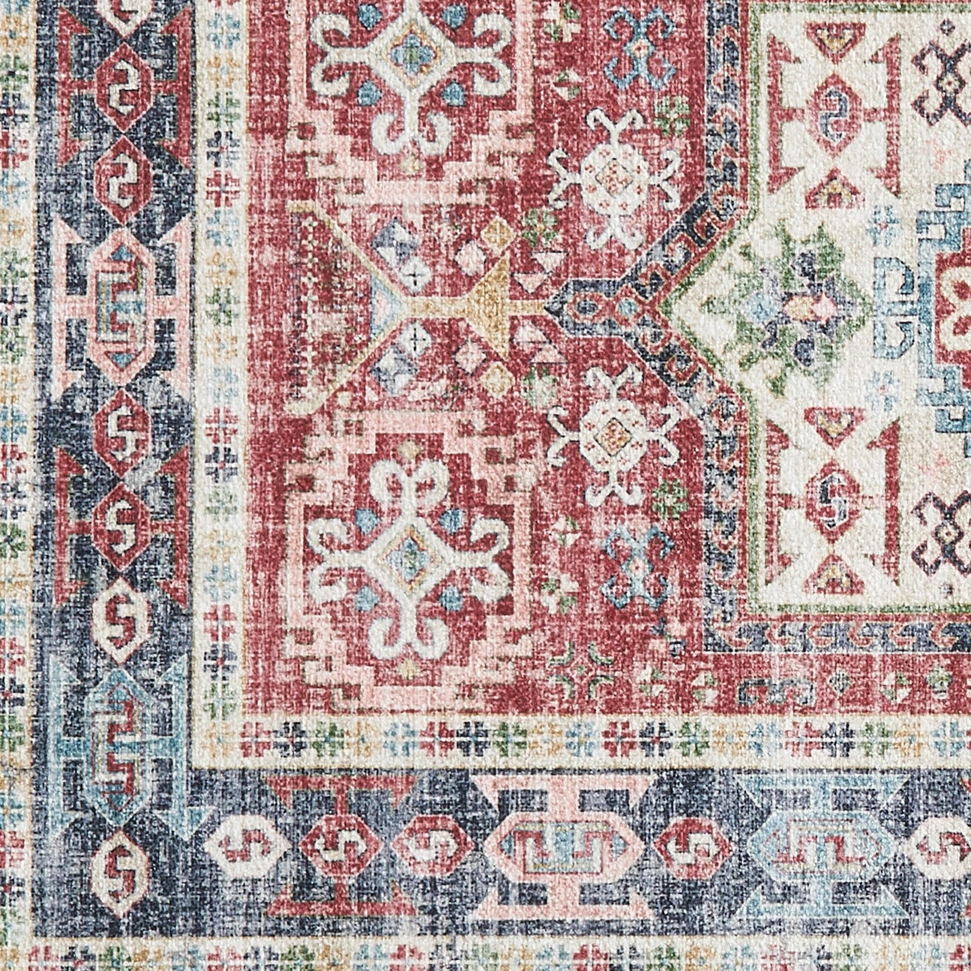 Medallion Machine Washable Accent Area Rug 3' x 5' - Nava Collection - - Rugs