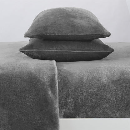 Solid Plush Sheet - Velvet Luxe Collection - Dark Grey - Sheets