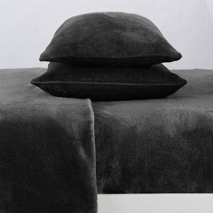 Solid Plush Sheet - Velvet Luxe Collection - Black - Sheets