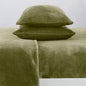 Solid Plush Sheet - Velvet Luxe Collection - Olive - Sheets