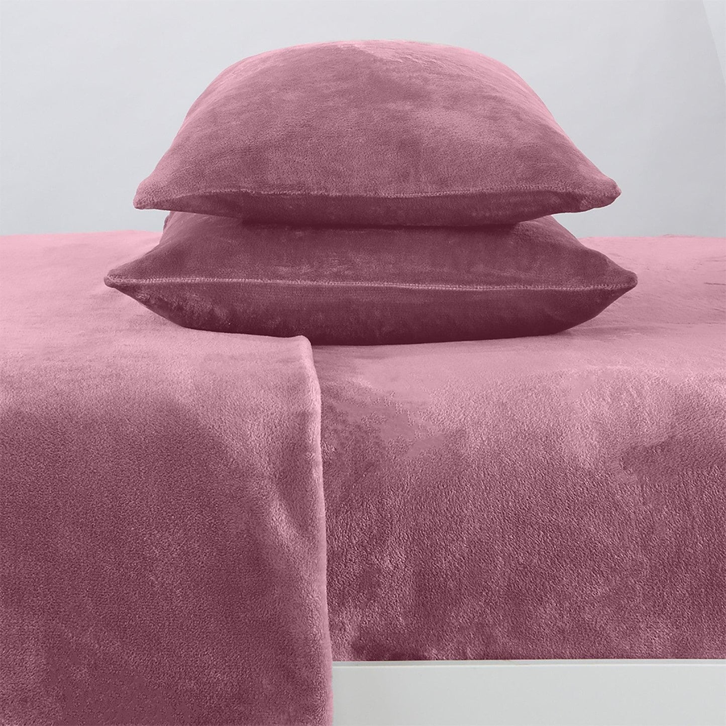 Solid Plush Sheet - Velvet Luxe Collection - Rose - Sheets
