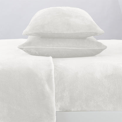 Solid Plush Sheet - Velvet Luxe Collection - Winter White - Sheets