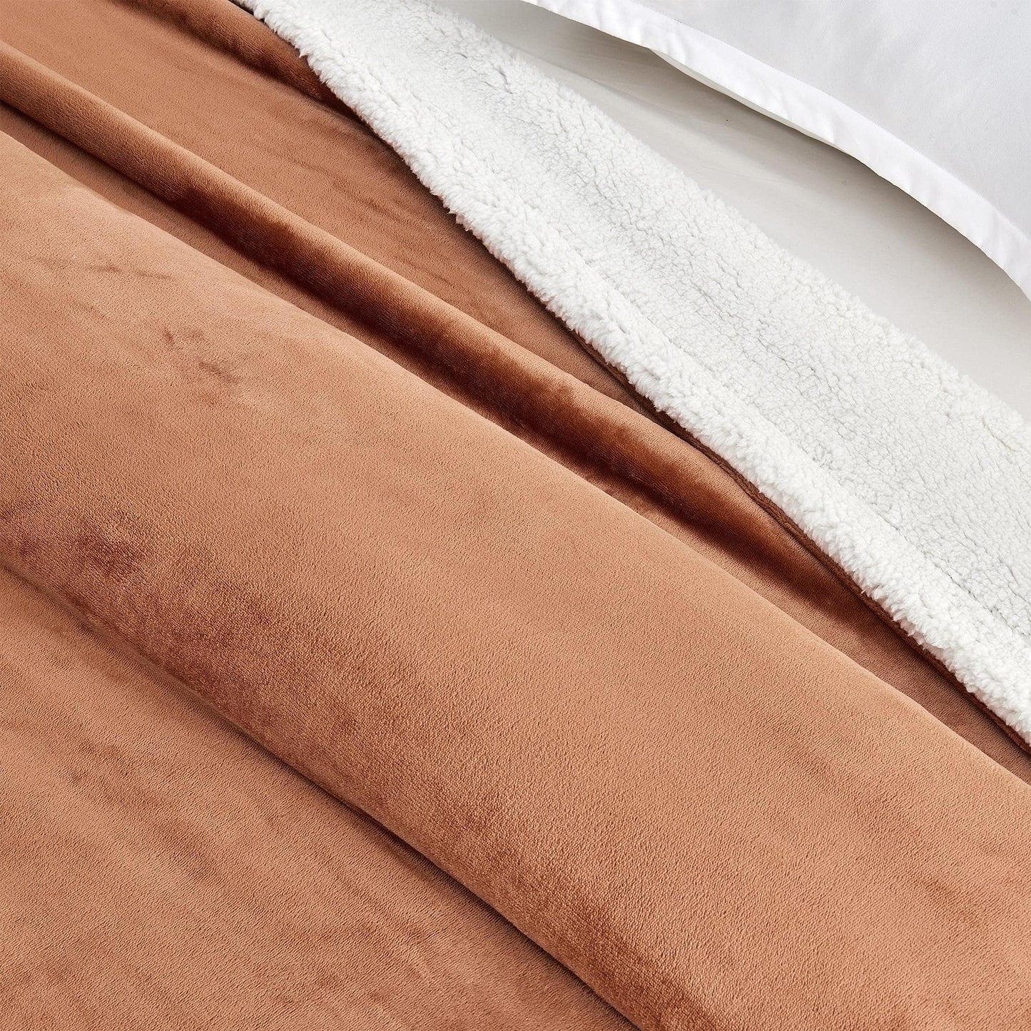 Velvet Plush Sherpa Luxury Bed Blanket - Kinsley Collection - -