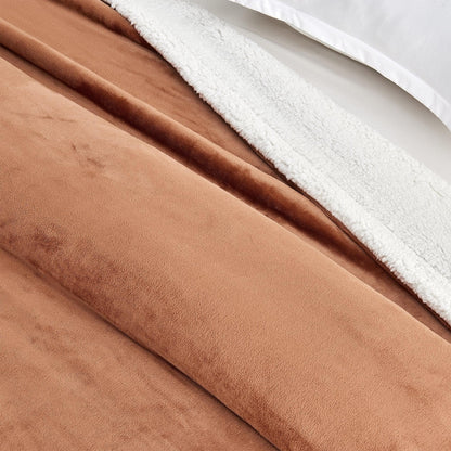 Velvet Plush Sherpa Luxury Bed Blanket - Kinsley Collection - -