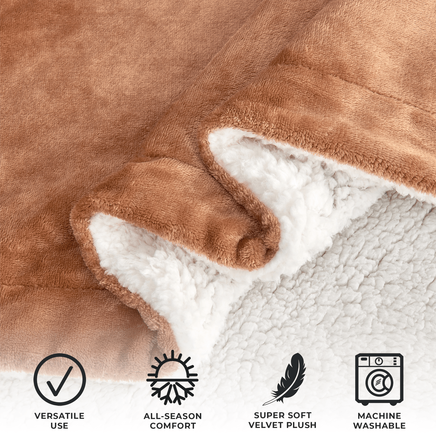 Velvet Plush Sherpa Luxury Bed Blanket - Kinsley Collection - -