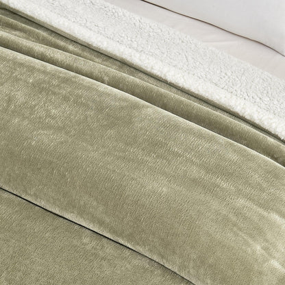 Velvet Plush Sherpa Luxury Bed Blanket - Kinsley Collection - -