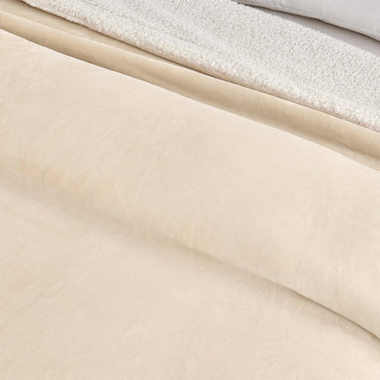 Velvet Plush Sherpa Luxury Bed Blanket - Kinsley Collection - -