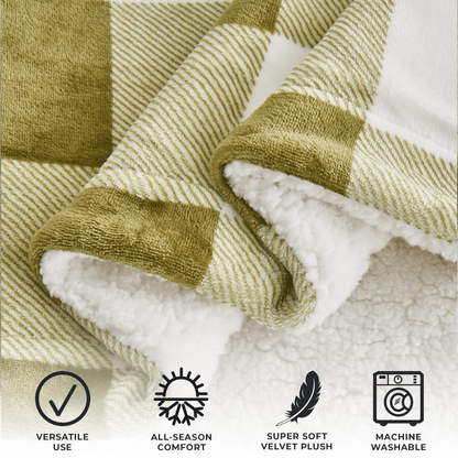 Velvet Plush Sherpa Luxury Bed Blanket - Kinsley Collection - -