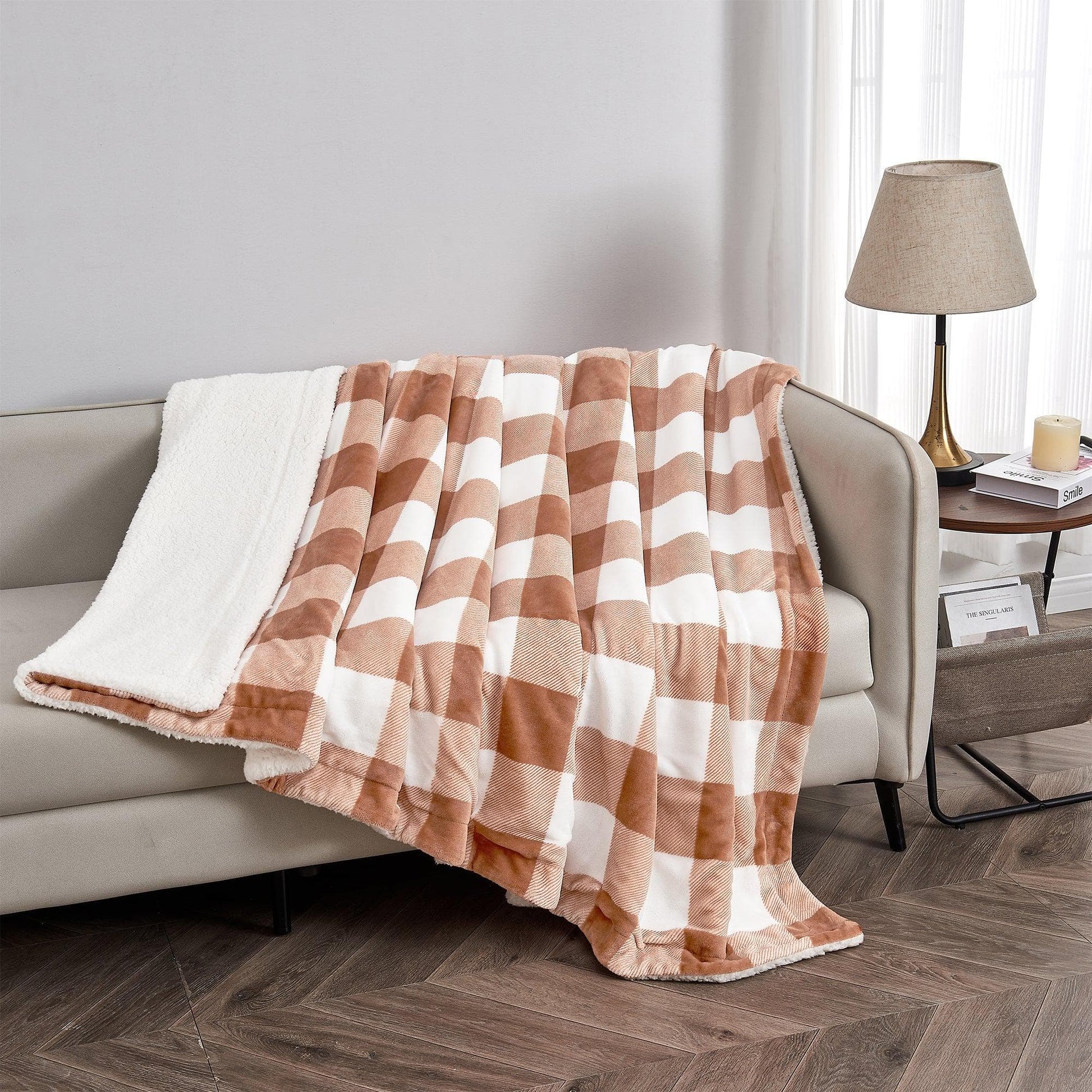Velvet Plush Sherpa Luxury Bed Blanket - Kinsley Collection - -