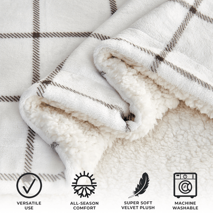 Velvet Plush Sherpa Luxury Bed Blanket - Kinsley Collection - -