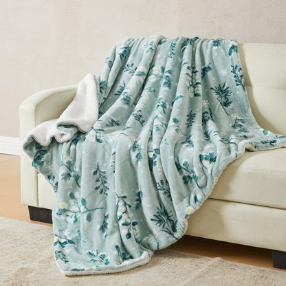 Velvet Plush Sherpa Luxury Bed Blanket - Kinsley Collection - -