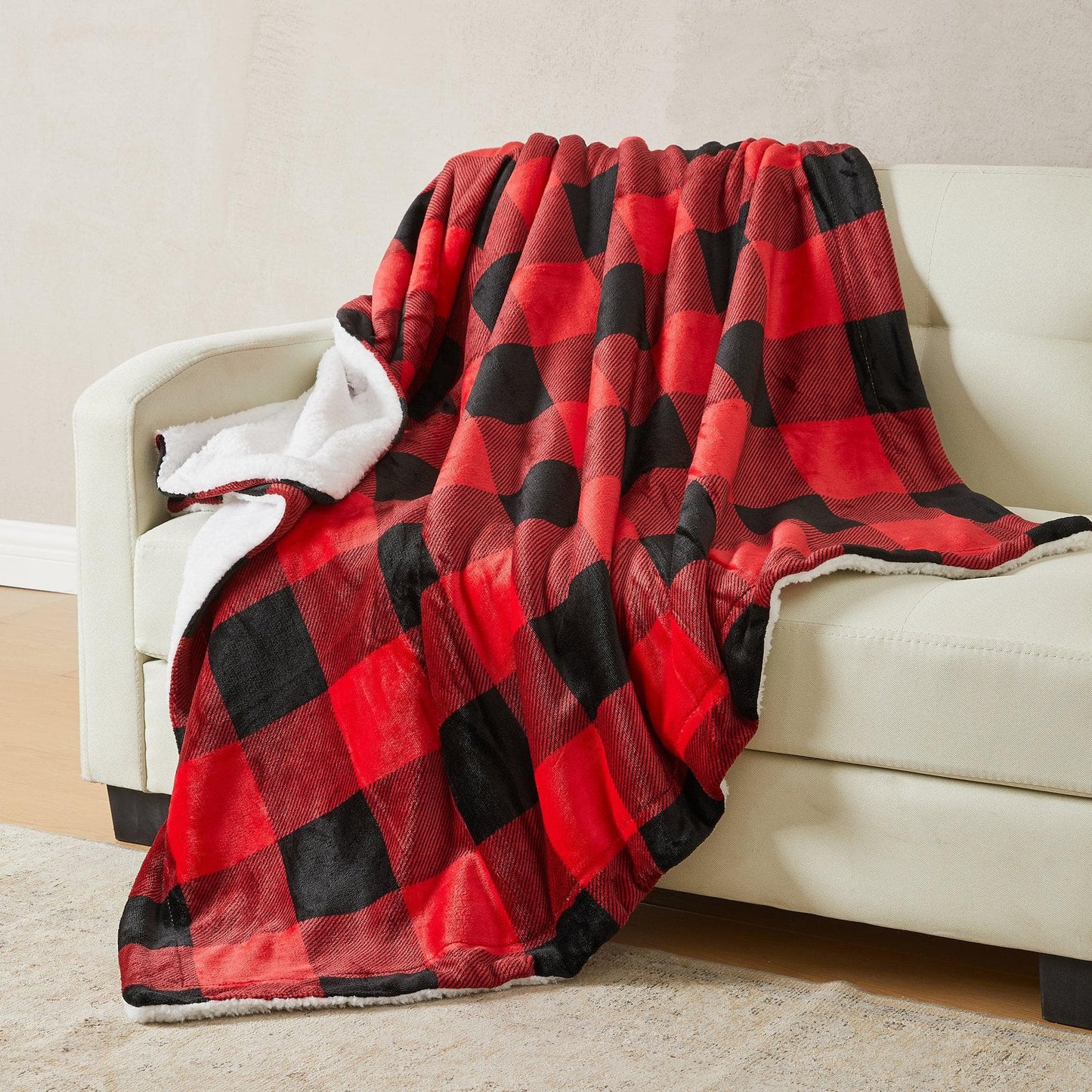 Velvet Plush Sherpa Luxury Bed Blanket - Kinsley Collection - -