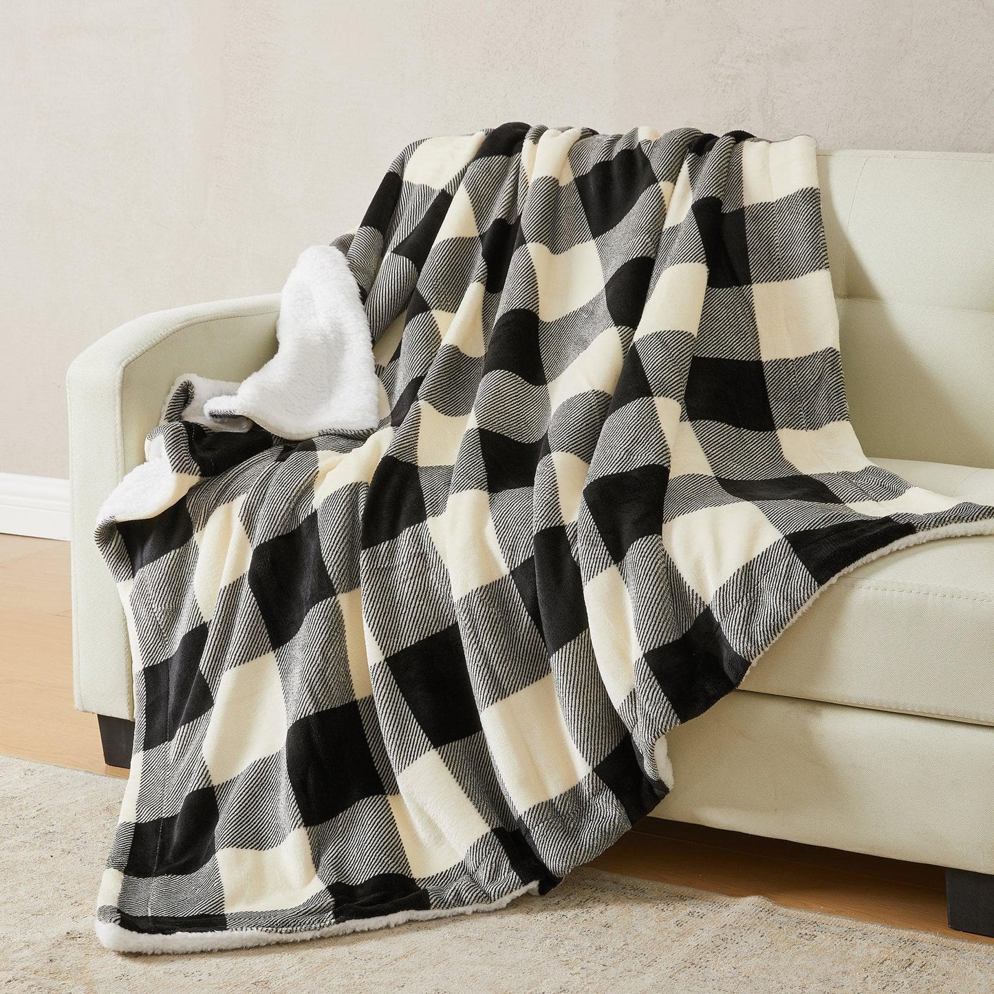 Velvet Plush Sherpa Luxury Bed Blanket - Kinsley Collection - -