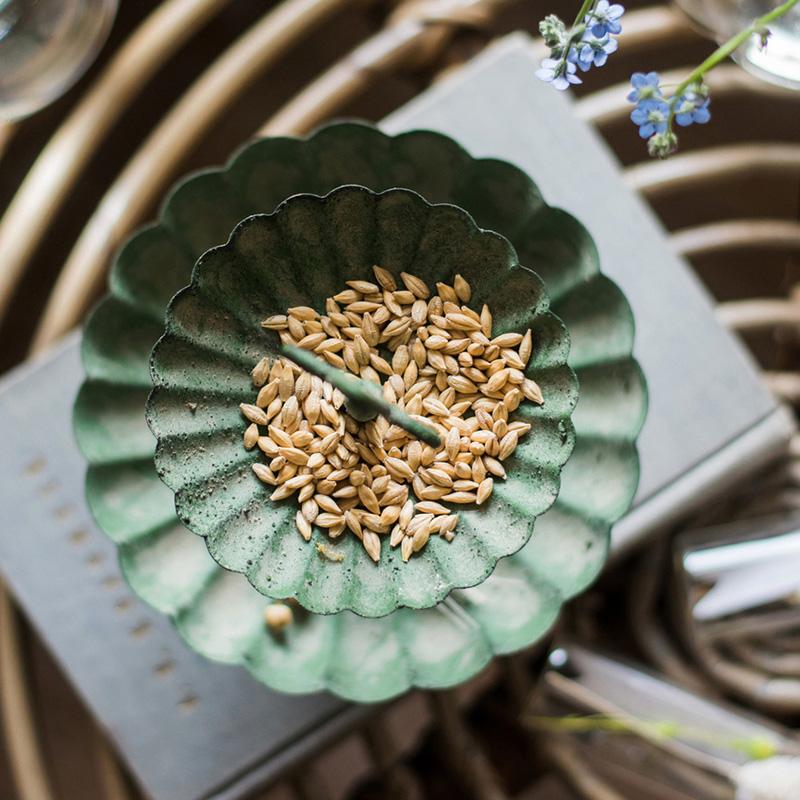 Green Iron Two Tier Small Decorative Tray - -