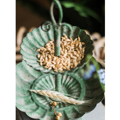 Green Iron Two Tier Small Decorative Tray - -