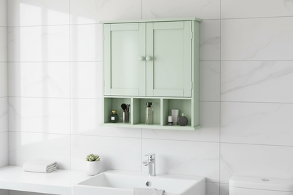 2 Door Green Wall Mounted Cabinet - - cabinet