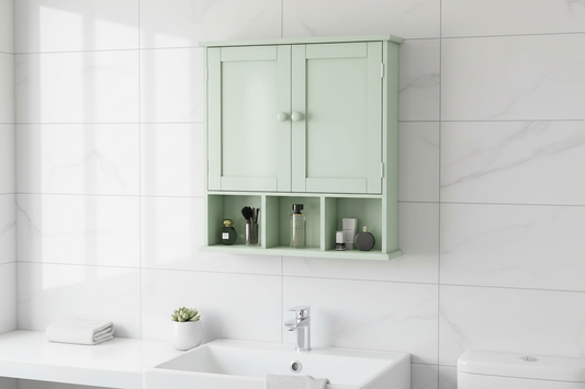 2 Door Green Wall Mounted Cabinet - - cabinet