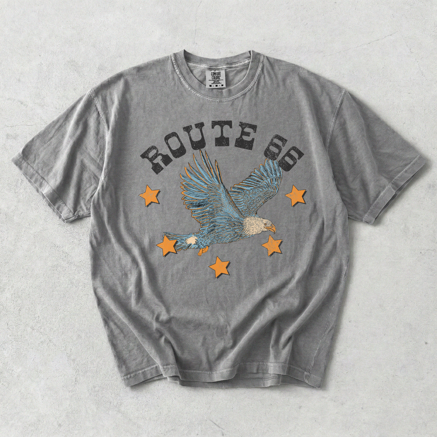 Route 66 Eagle Graphic Tee | Retro Western Route 66 T-Shirt - -