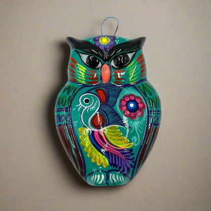 Guerrero Owl Wall Hanging | Colorful Mexican Ceramic Art Piece- The Talavera Hub- {{Product type}}
