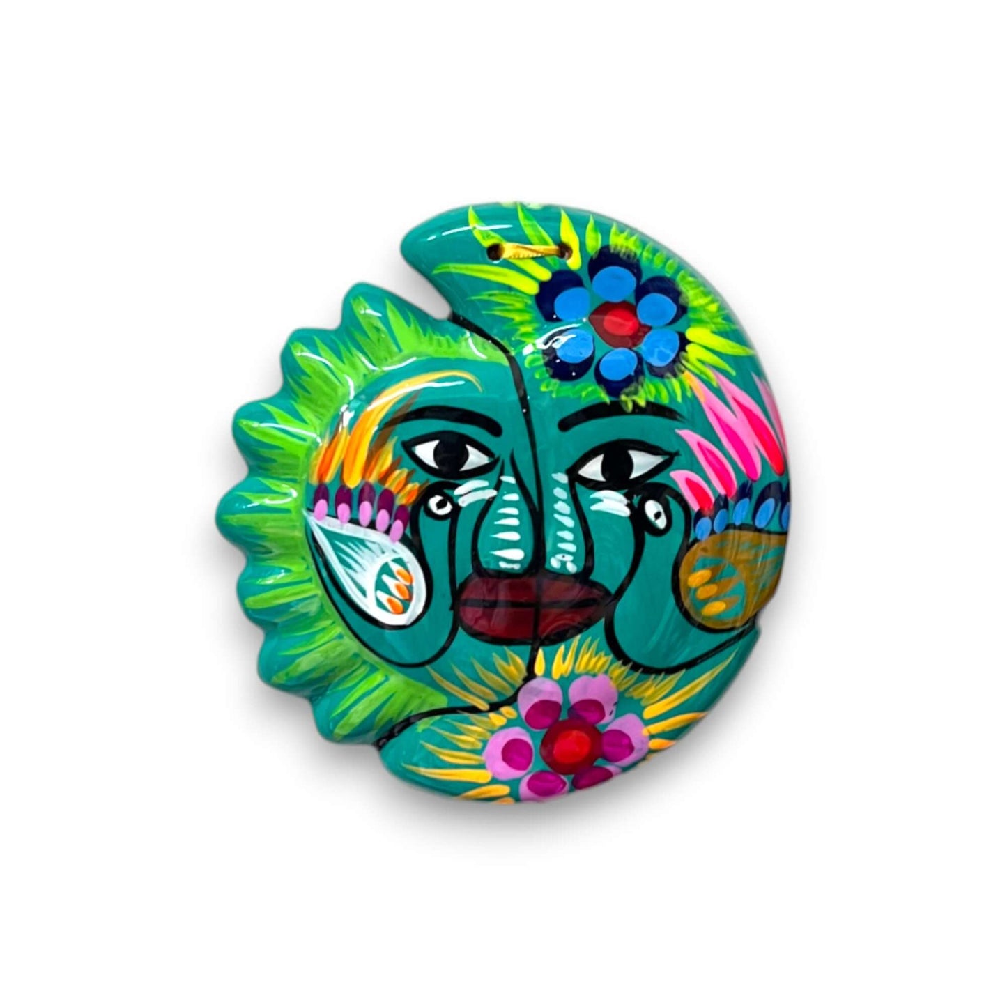 Guerrero Sun Moon Wall Art | Hand-Painted Mexican Eclipse Decor- The Talavera Hub- {{Product type}}