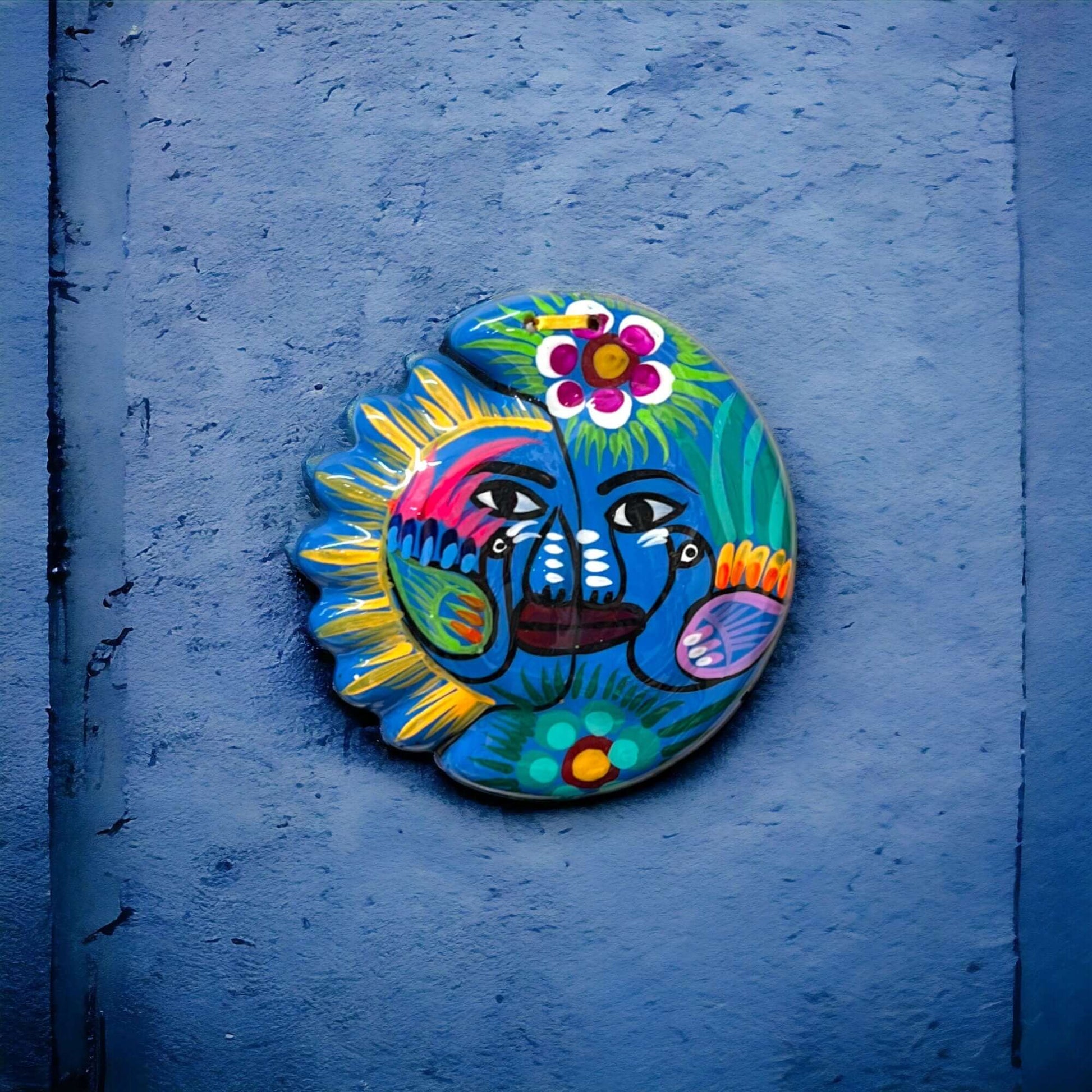Guerrero Sun Moon Wall Art | Hand-Painted Mexican Eclipse Decor- The Talavera Hub- {{Product type}}
