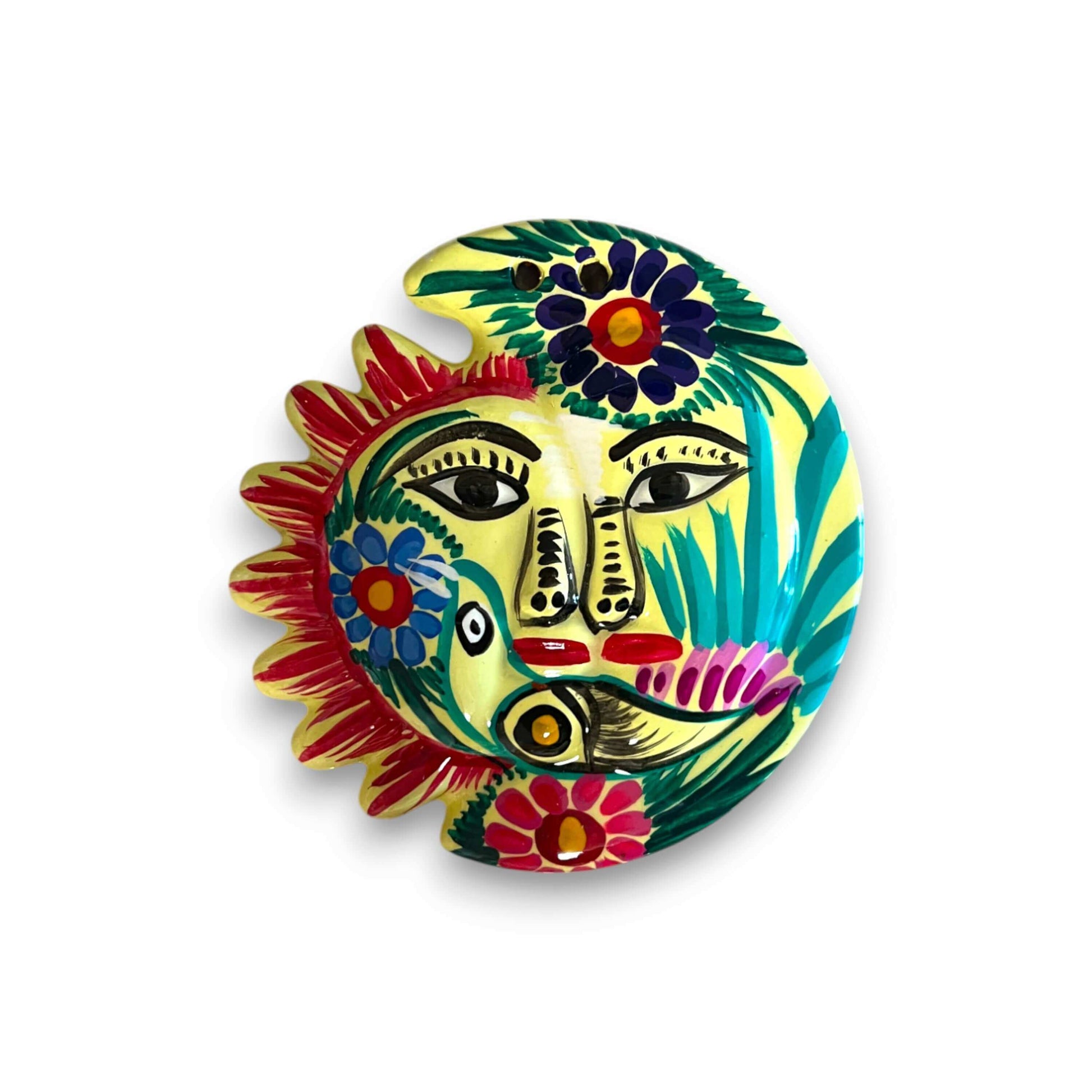 Guerrero Sun Moon Wall Art | Hand-Painted Mexican Eclipse Decor- The Talavera Hub- {{Product type}}
