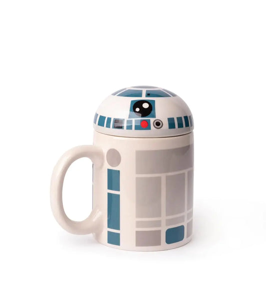 Star Wars R2-D2 Sculpted Ceramic Coffee Mug with Lid - - mugs