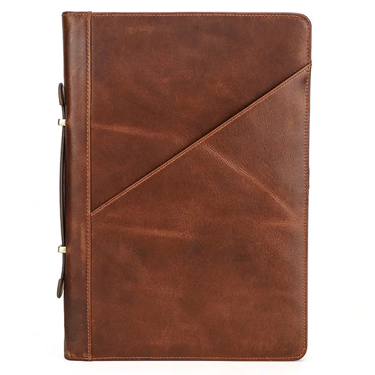 14.2-inch Genuine Leather Laptop Handbag Case - Brown 14inch - laptop case