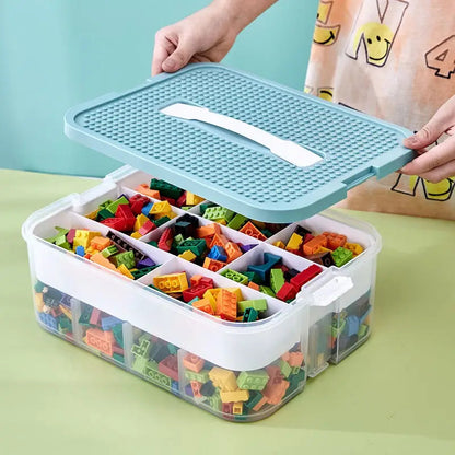 Stackable Building Blocks Storage Box with Handle Kia Day Design