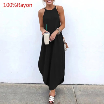 Sleeveless Summer Long Dresses - Kia Day Design