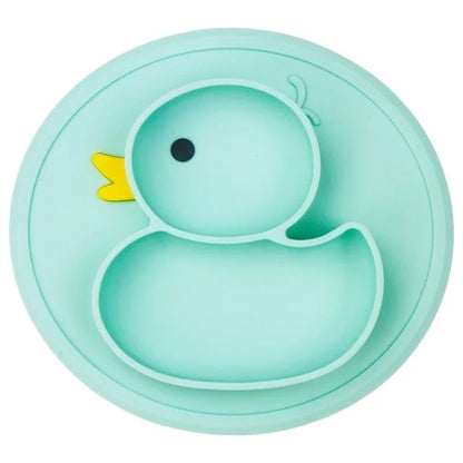 Baby Duck Shape Silicone Plate Green