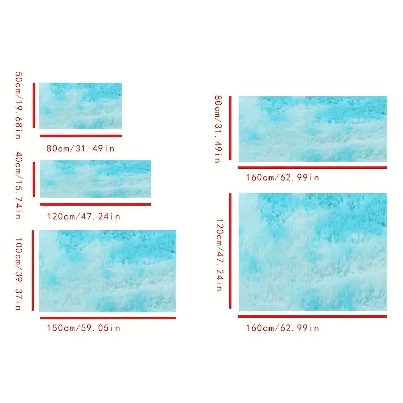 Blue Fluffy Shaggy Area Rug - Kia Day Design
