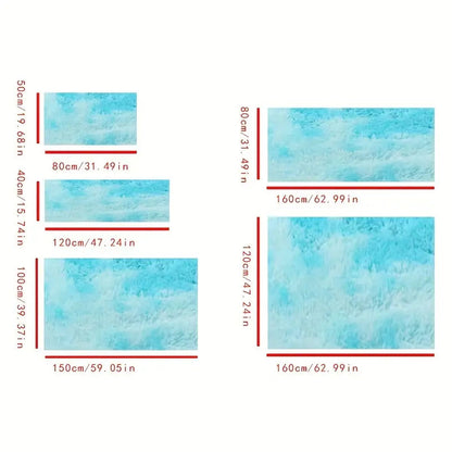 Blue Fluffy Shaggy Area Rug - Kia Day Design