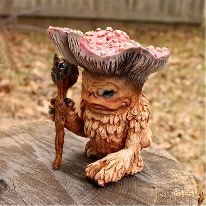 Fairy Mushroom Monster Troll Statue for Garden Decor