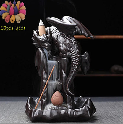 LED Ceramic Backflow Waterfall Smoke Incense Burner Kia Day Design