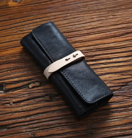 Handmade Genuine Leather Roll Pencil Case
