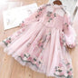 Spring Sequin Girls Dress pink silver 8T