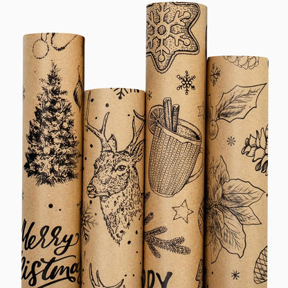 MAYPLUSS Kraft Christmas Wrapping Paper Jumbo Roll - Kraft Paper - wrapping paper