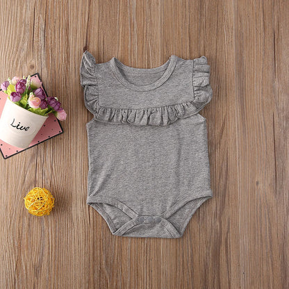 Newborn Baby Girl Sunsuit Outfit Gray