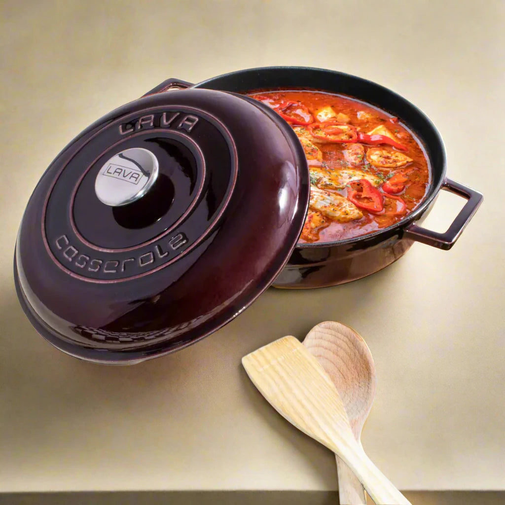 LAVA Premium Round Cast Iron Dutch Oven with Dome Lid 11 in / 28 cm