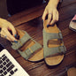 Genuine Leather Cork Sandals - Blackish green 41 - sandals