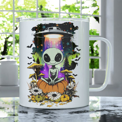 Halloween Alien Insulated Travel Mug - -