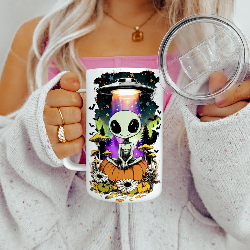 Halloween Alien Insulated Travel Mug - -
