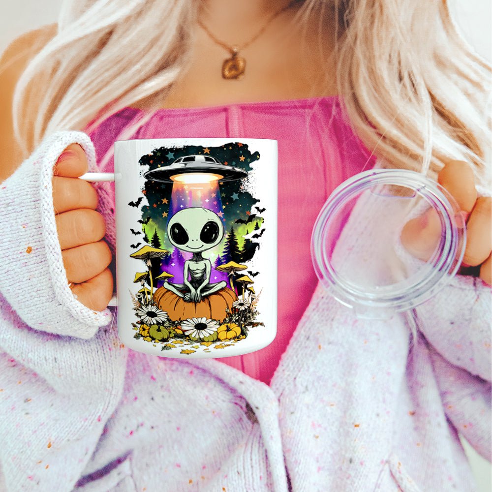 Halloween Alien Insulated Travel Mug - -