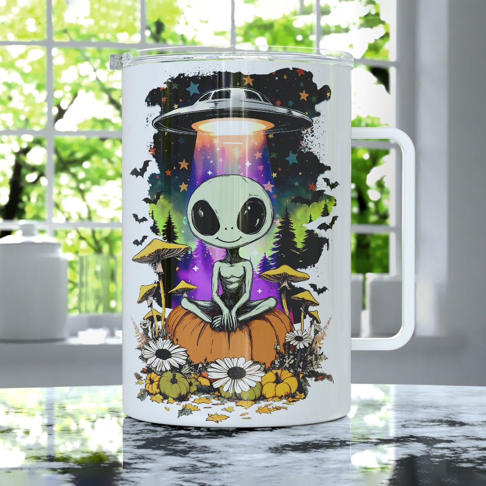 Halloween Alien Insulated Travel Mug - -